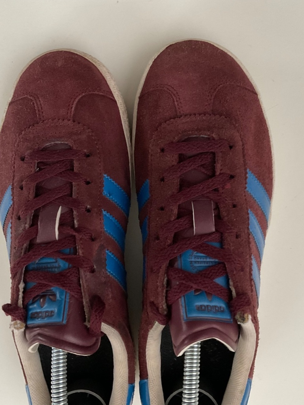 Adidas Gazelle OG Women’s Suede Sneaker Burgundy Blue Sz 5.5 Clean Girl Retro - Picture 5 of 8